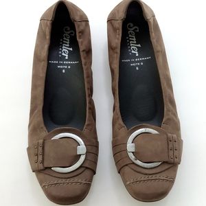Semler brown leather "Denise" flats, US 8